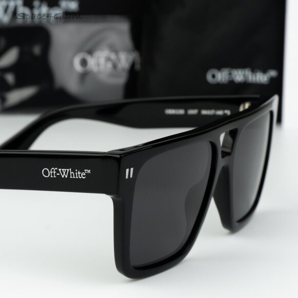 Off-White Men Sunglasses Black Grey Square OERI133 SPRINGFIELD 100 NEW AUTHENTIC - Picture 4 of 12